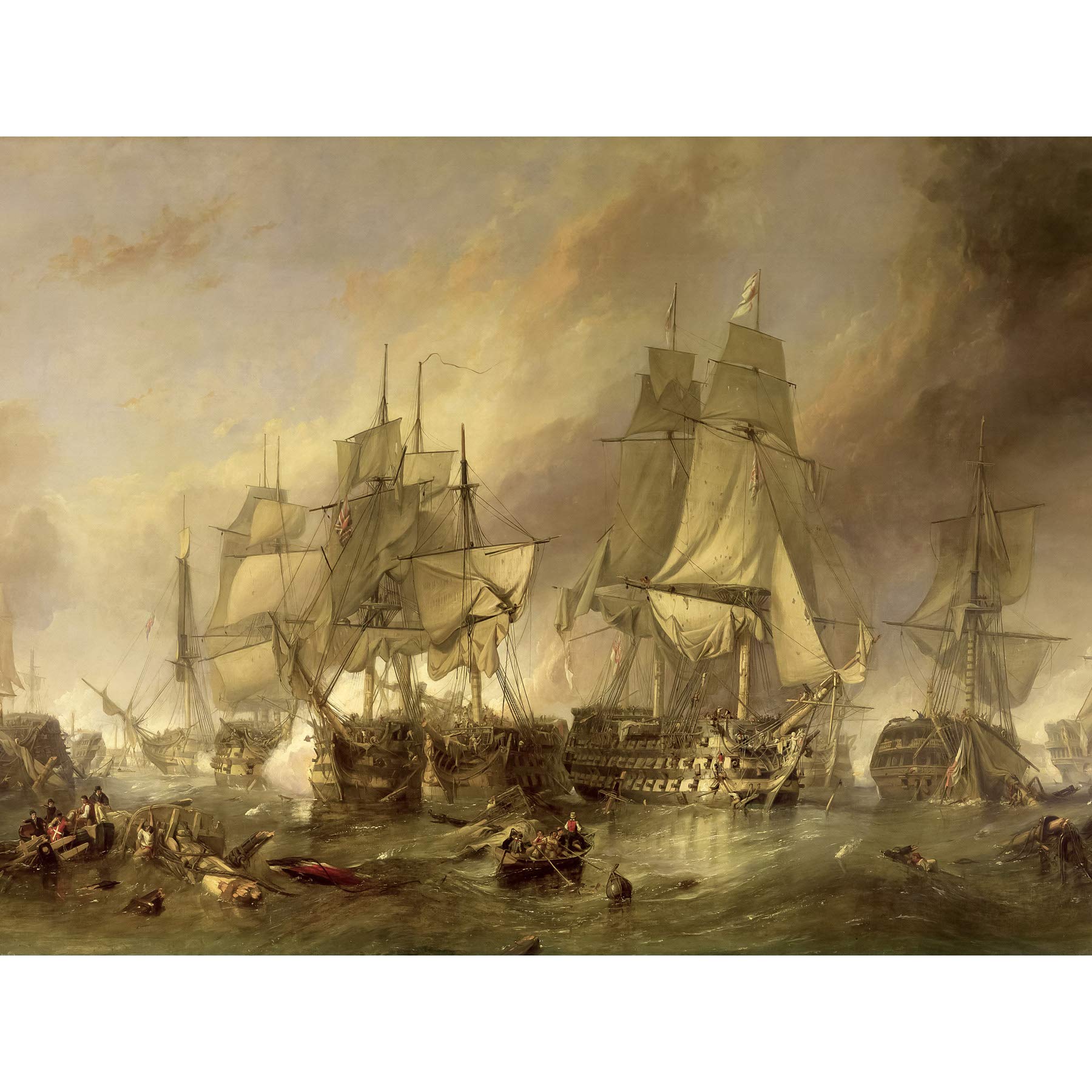 Artery8 Stanfield The Battle Of Trafalgar Painting Premium Wall Art Canvas Print 18X24 Inch