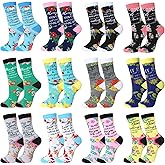 ShinyMatch 12/24 Pairs Christian Socks Gifts with Inspirational Words Religious Bible Verse Socks
