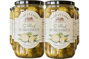 Paisley Farm Dilled Brussels Sprouts, 24oz Jars – 6 Pack | All-Natural Pickled Veggies, Crisp & Tangy