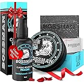 Bossman Starter Beard Kit for Men – Beard Oil (2 oz), Beard Balm & Bar Soap – Natural & Organic Grooming Kit – Made in the USA Men Gift Set (Magic Scent)