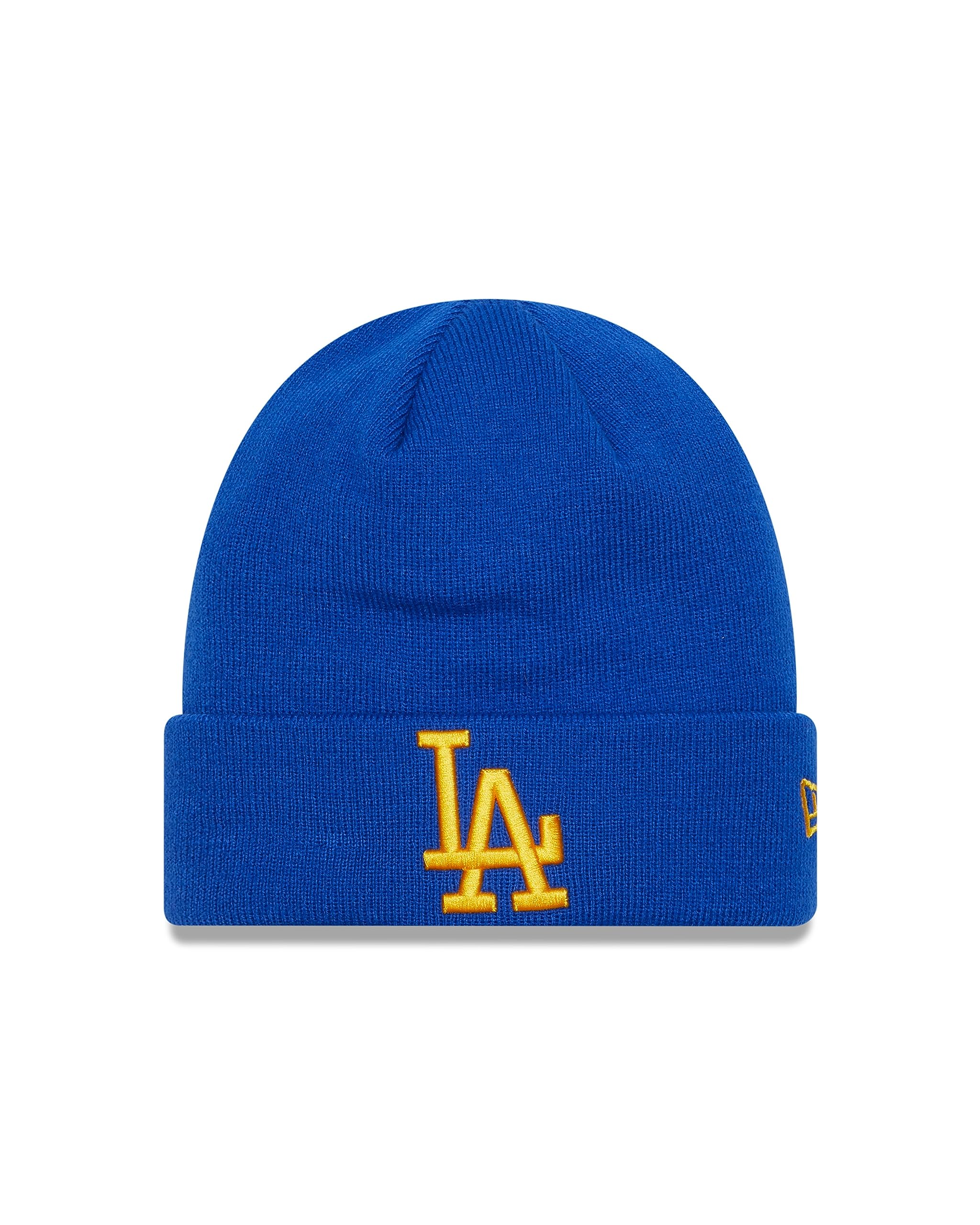 New Era Los Angeles Dodgers MLB League Essential Royal Yellow Cuff Knit Beanie