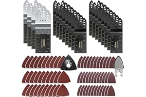 GULREAR 82pcs Multi Tool Blades, Wood Metal Cutting Oscillating Saw Blades with Sanding Pad Kit, 4PCS Bi-Metal Blades, Quick Release Multi Tool Blades Fits Most Models The Market