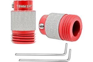 Stained Glass Diamond Grinder Bit - FOCSTOL 2pcs 3/4, 1 Inch Diamond Grinder Bit Head Tools with M5 Allen Wrench for Stained 