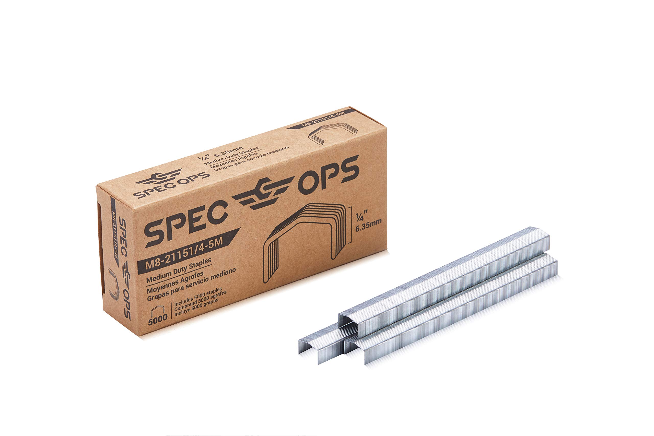 "Spec Ops Tools 1/4"" Staples for M8 & M8E Plier Stapler, 5,000 Pack, 3% Donated to Veterans", Silver