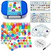 Odoorgames 100 Pcs 3D Shapes for Teaching - Light Table Toys | 10 Colors &amp; 10 Shapes, Geometric Solids and Geometry Manipulatives for Classroom - Enhance Learning Experience