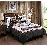 Chezmoi Collection Weston 7-Piece Southwestern Country Skull Comforter Set - Multicolor Brown Beige Tan White Printed Washed Microfiber Bedding, Queen