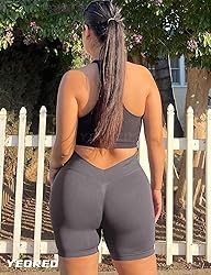 YEOREO Workout Scrunch Shorts Women 3.6" V Back Gym