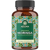 Aduna Organic Moringa Capsules 1500mg | 100% Pure Moringa Leaf for Energy, Immunity & Focus | Natural Plant-Based Food Supplement for Tiredness, Recovery & Breastfeeding | 180 Vegan Capsules
