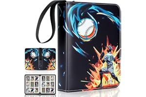 TYYFNN Card Binder 9 Pocket, Baseball Card Binder Holder with 50 Removable Sleeves Fits 900 Cards, Zipper Card Collection Binder Album Book Case for Cards Display and Organizer