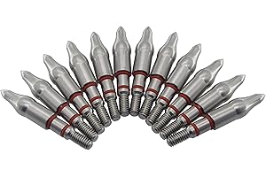 maifield Stainless Steel Archery Field Points, Easy Pull Various Outside Diameter,85/100/125/150/175/200/225/250/275/300 Grains,Screw in Archery Field Tips