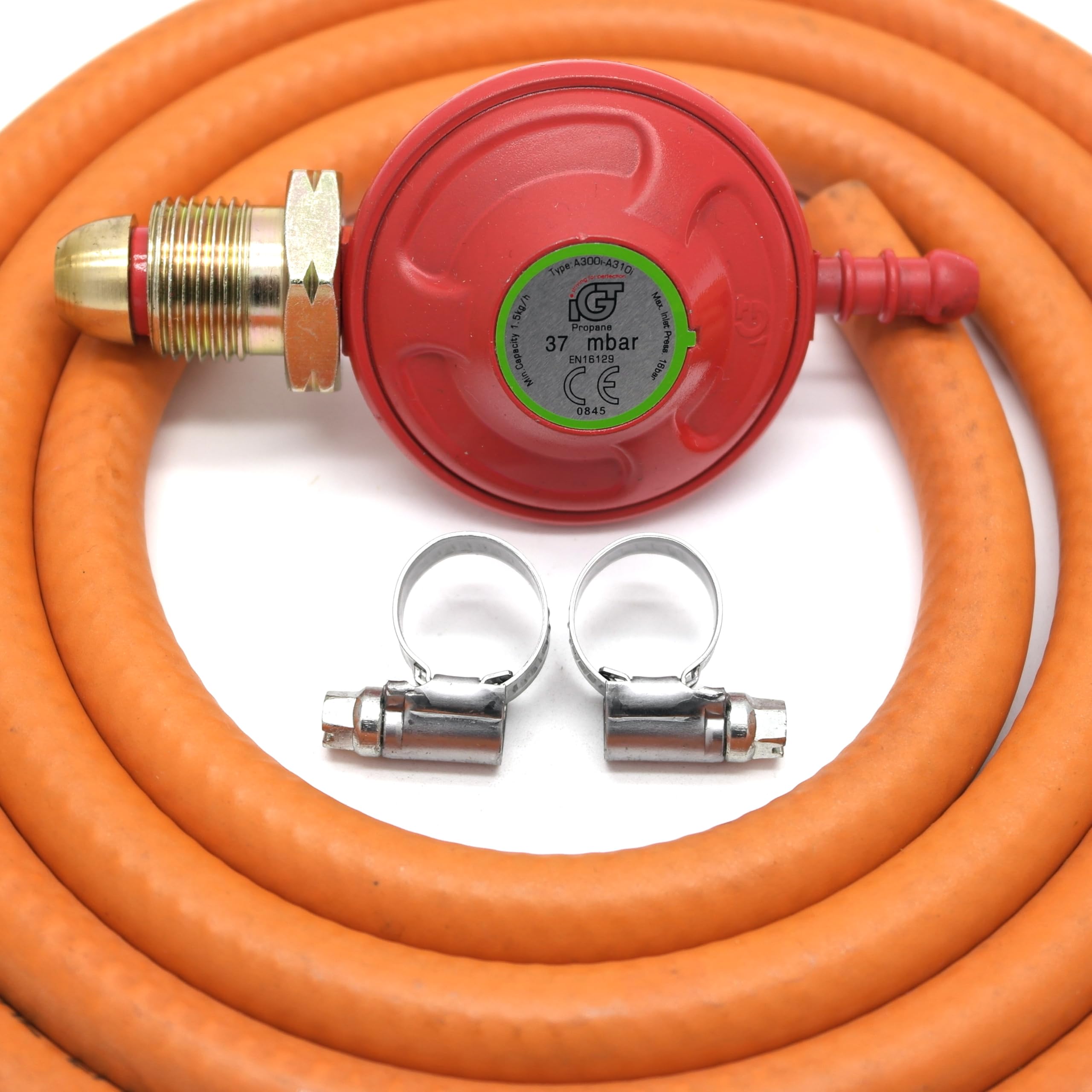 Propane Regulator 2m Hose Kit Fits Calor Gas & Flogas Screw in cylinders