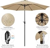 Yaheetech Garden Parasol Umbrella 3M Patio Table Umbrella Tan view 4