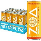 ZOA Zero Sugar Energy Drink, Mango Splash, 12 Pack, 12 Fl Oz Cans | With Electrolytes, Vitamins B and C, supporting hydration with 160 mg plant based caffeine from green tea and green coffee
