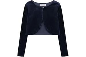 BOLEROSE Girls Long Sleeve Velvet Childrens Kids Sweater Bolero Shrug