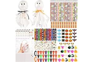 LIYIQ 24Pack Halloween Party Supplies, Giant Lollipop Return Gifts for Birthday Party with Gift Cards, Pencils, Erasers, Stickers, Sharpener for Classroom School Exchange Party Gift