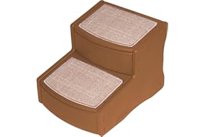 PET GEAR INC Pet Gear Easy Step II Pet Stairs, 2 Step for Cats/Dogs up to 75-pounds, Portable, Removable Washable Carpet Tread, No Tools Required