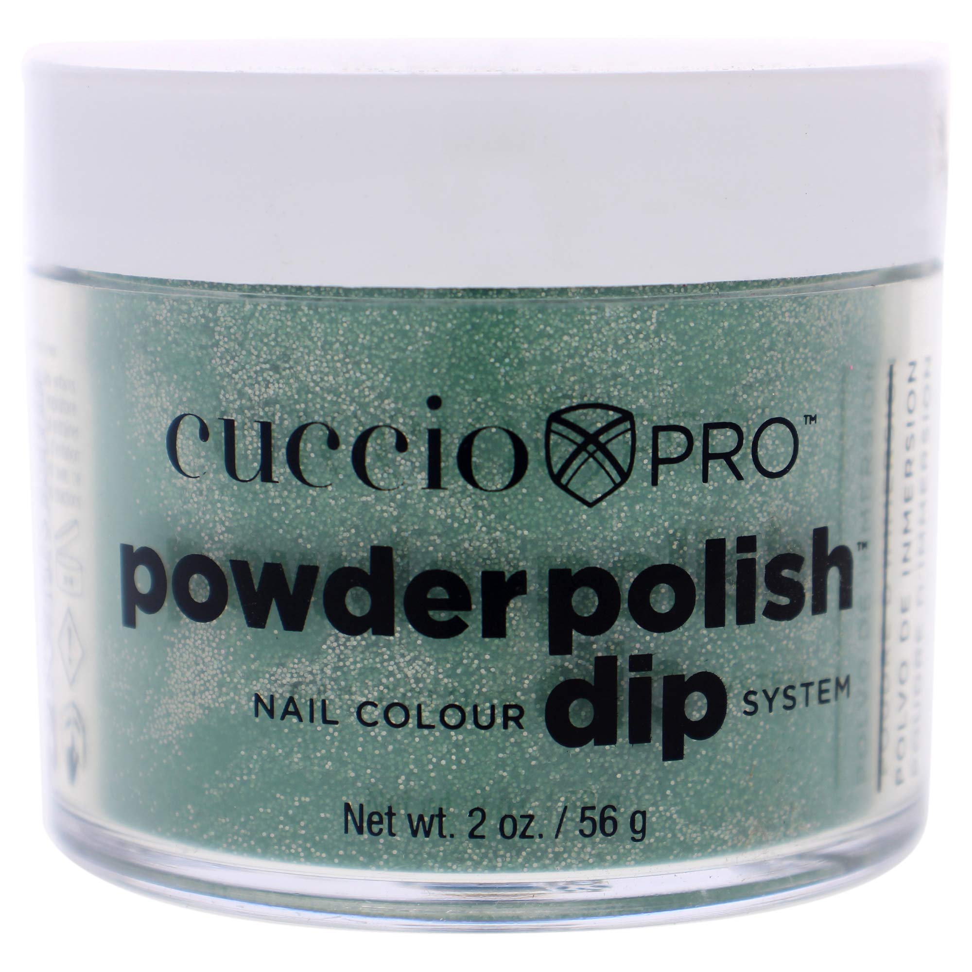 Cuccio Powder Polish Dip 56 g, Emerald Green with Rainbow Mica