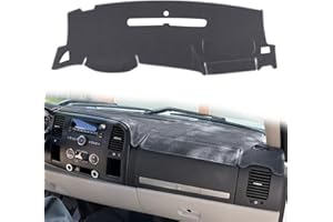 HanLanKa Dashboard Cover for GMC Sierra and Chevrolet Silverado- Fits 2007-2013 Models with Two Glove Boxes. Custom Fit Dash Mat, Won't Break Dash Sensors(Premium Carpet, Gray)