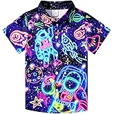 Enlifety 2-10T Kids Hawaiian Shirt Boys Girls Short Sleeve Button Down Shirts Hawaii Summer Casual Blouse