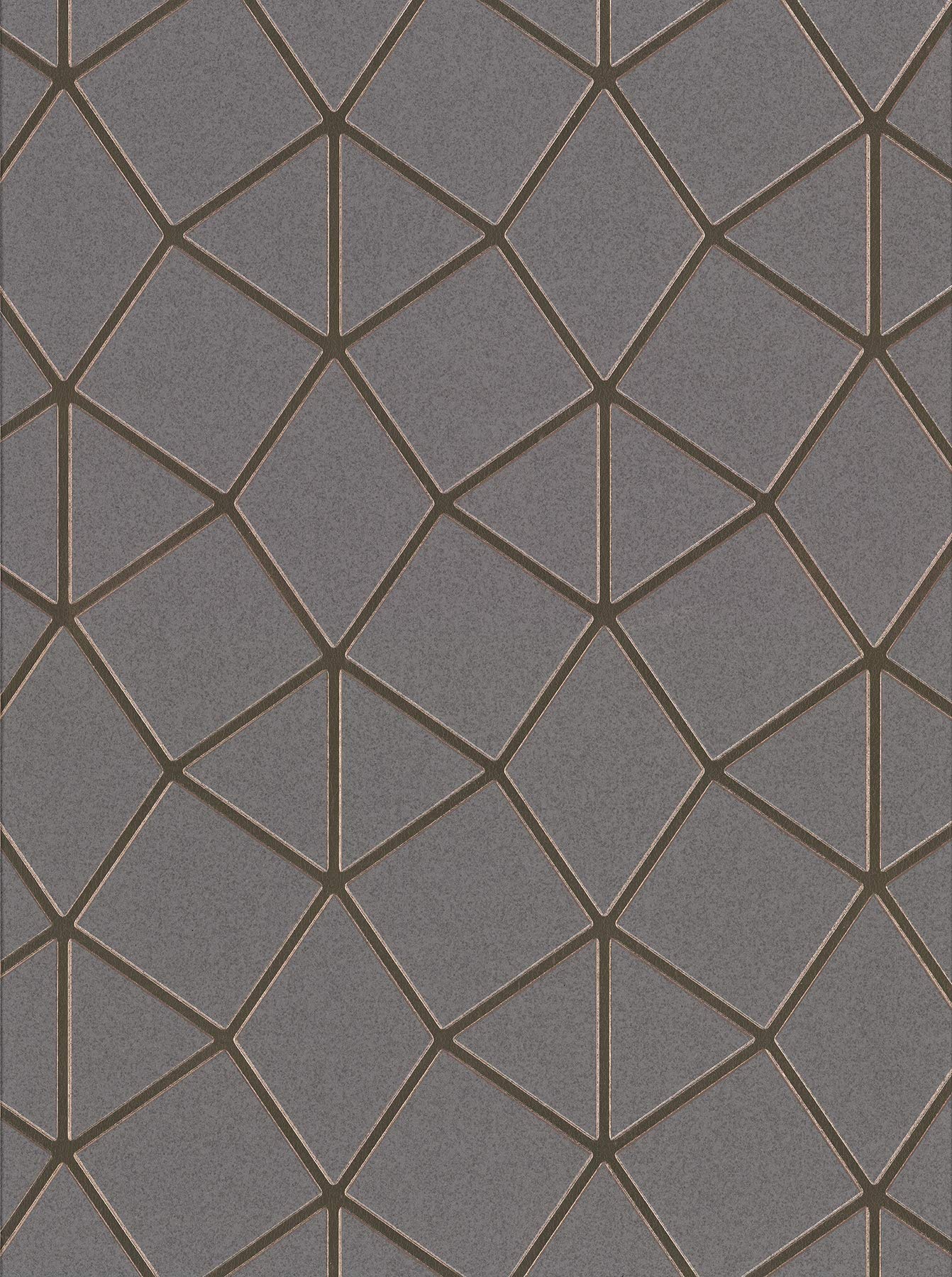 Fine Décor FD42490 Rose Gold Platinum Geo Trellis