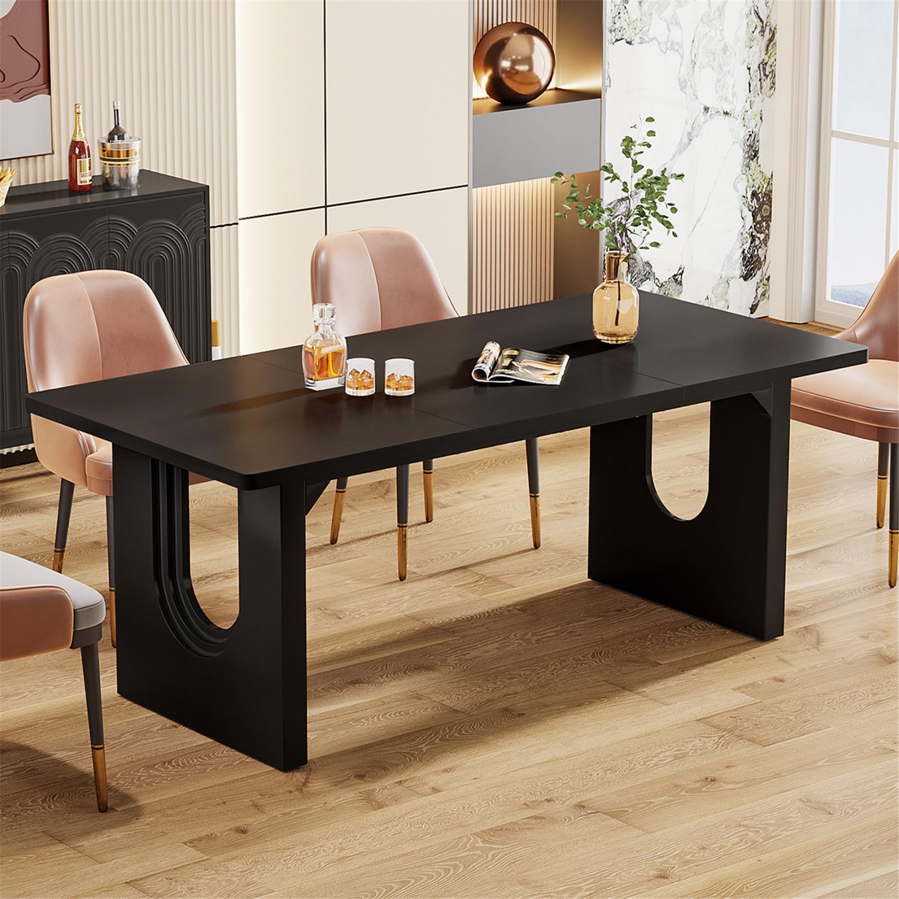 Tribesigns Modern Dining Table For 6 To 8 People, 71" Large Kitchen ...