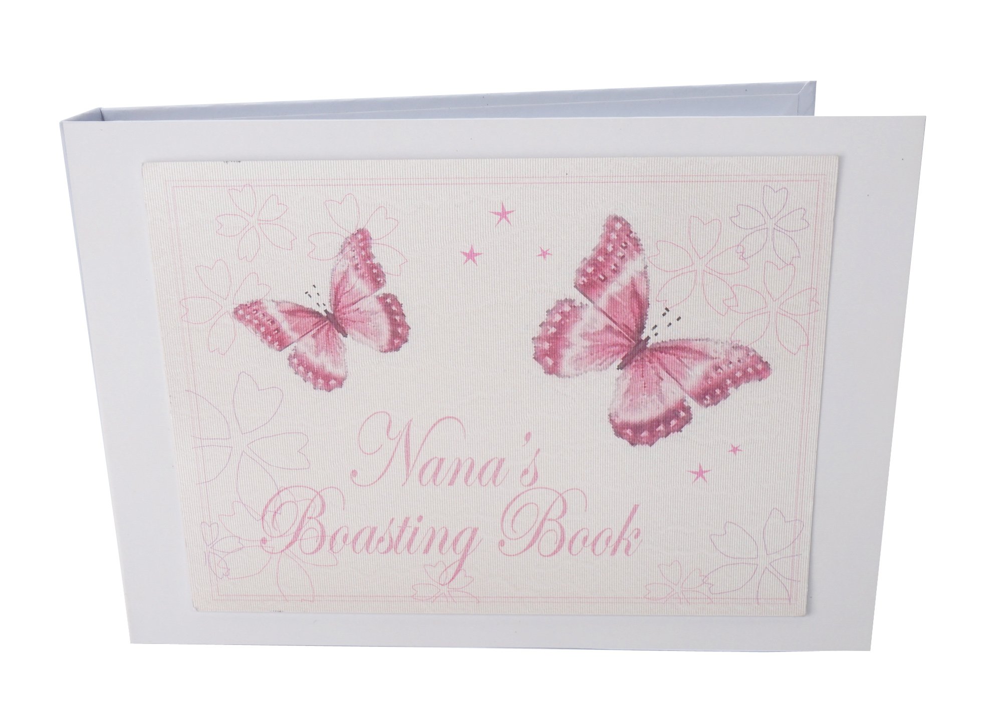 white cotton cards Boasting Book Pink Butterflies Design Tiny Value Photo Album, TVPBB-NANA, 17.5 x 2.5 x 12.5 cm