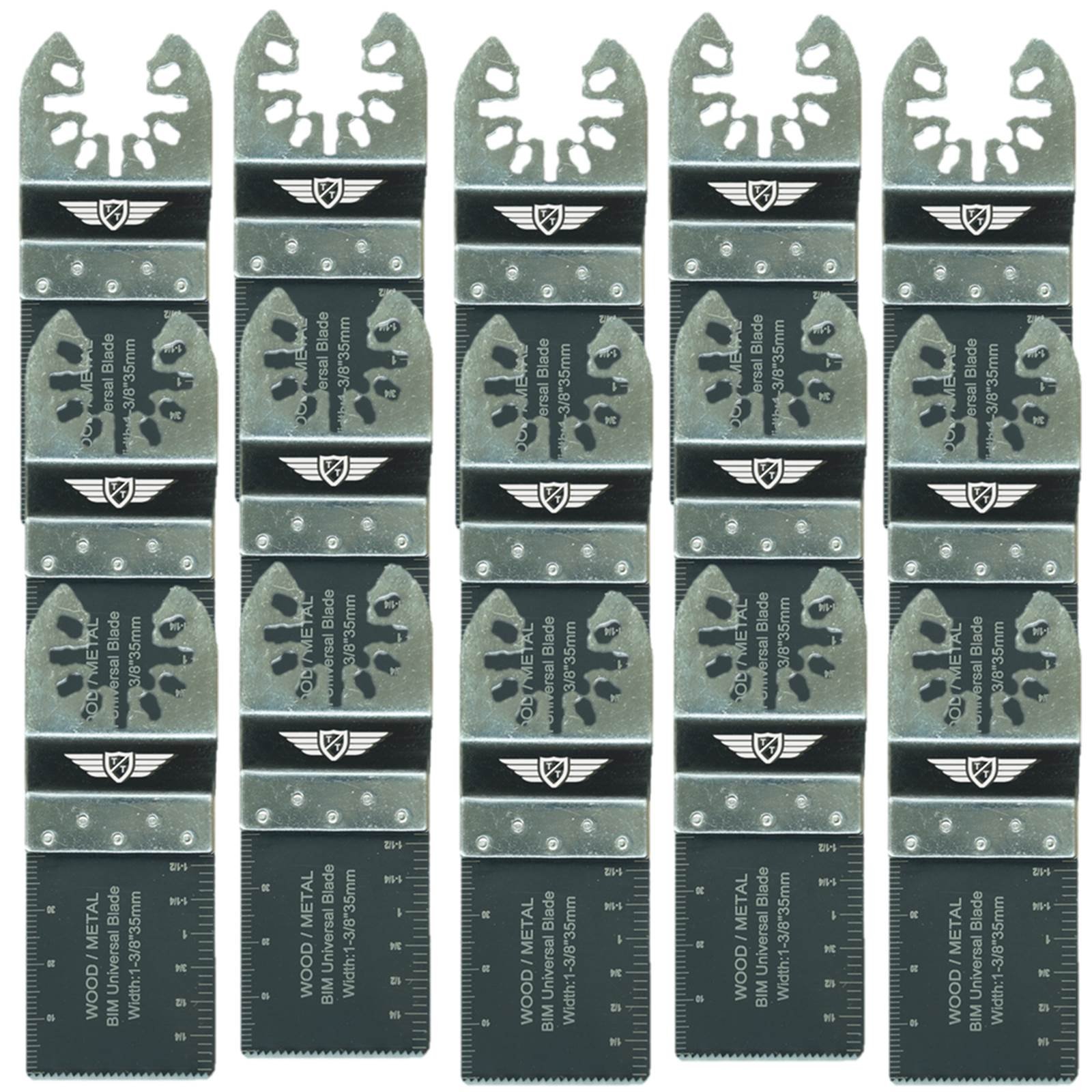 15 x TopsTools 35mm FA35B_15 Fast Fit Metal Cutting Blades Compatible with Dewalt Stanley Black and Decker Bosch Fein (Non-StarLock) Makita Milwaukee Parkside Worx Workzone Multitool Accessories