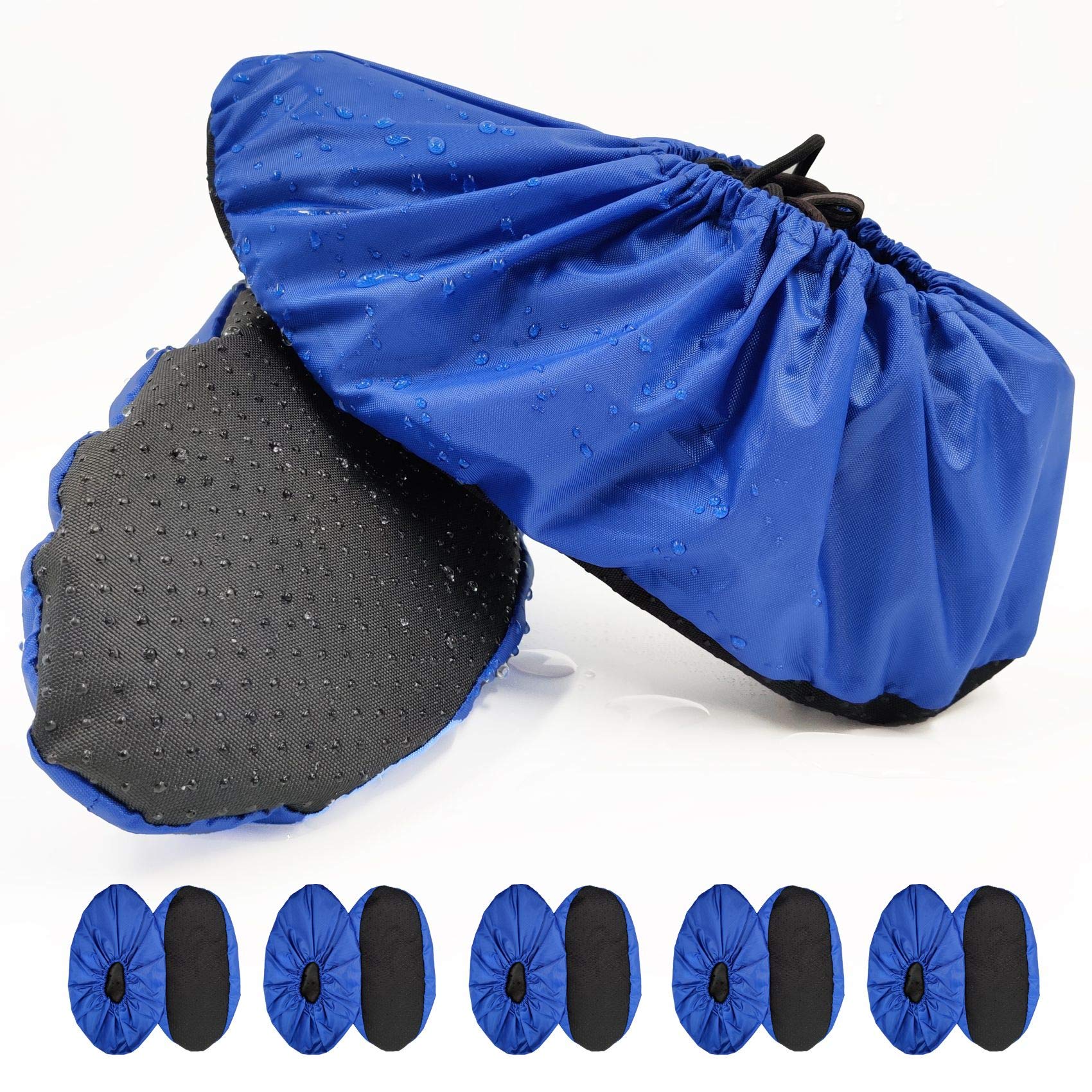 Photo 1 of 5 Pairs Non Slip Reusable Shoe Covers Waterproof Washable Boot Covers Durable Dustproof Booties Cover For Indoors Household Travel Floor Carpet Protection XL