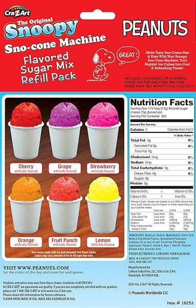 SNOOPY SNOW CONE MAKER REFILL 3 OZ