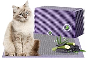 GARDNER PET Cat Pad Refills for Litter Box, 16.9"x11.4" Odor Control Cat Pee Pads with Activated Carbon for Breeze Litter System(30Counts/Purple)