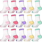 GRPSKCOS Toddler Girls Non Slip Socks 15 Pairs Toddler Socks Anti Skid Sock for 0-7 Years Girls Kids