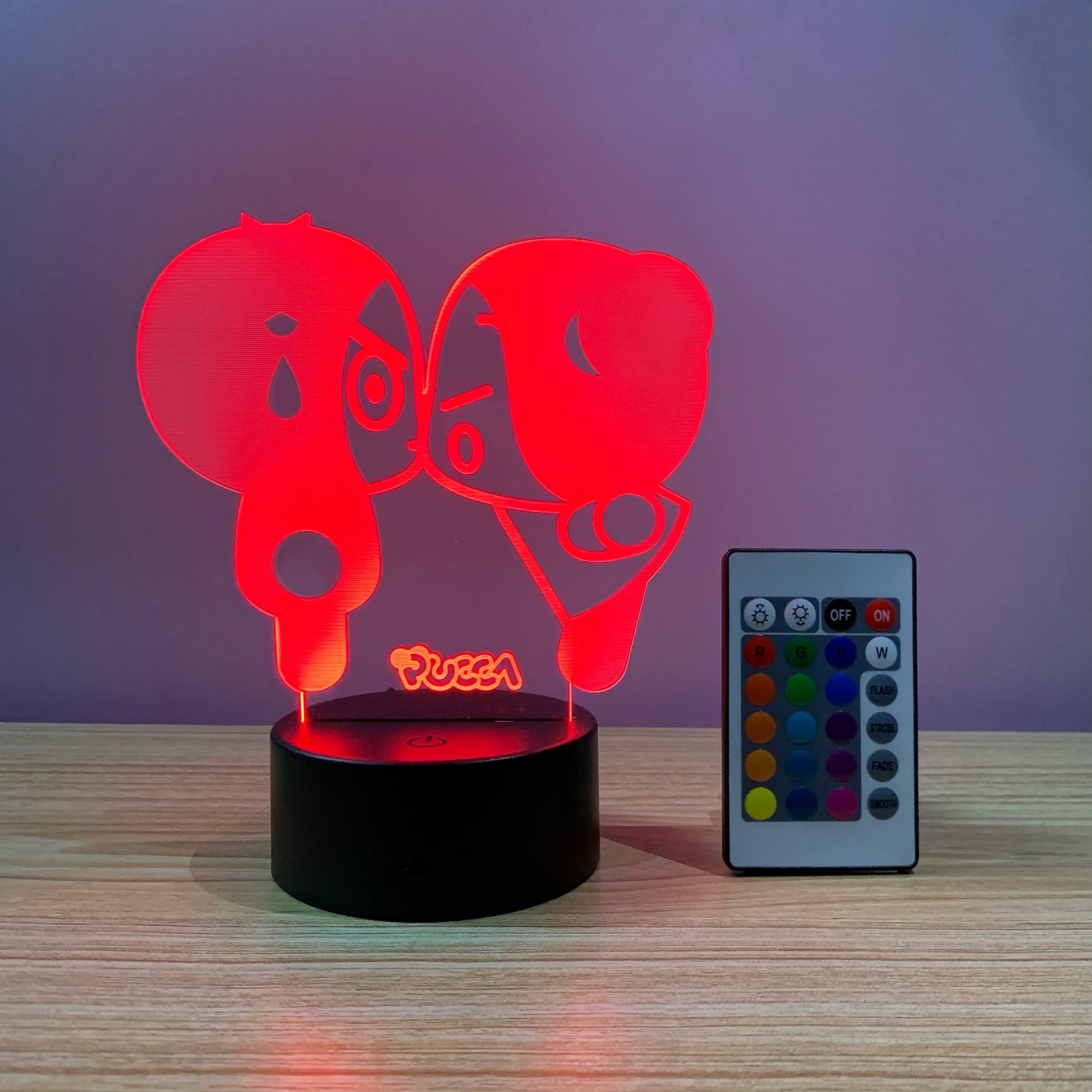 Pucca LED Light for Kids Colour Changing USB Night Light and Decoration with Official Wireless Remote Control (Romantic Kiss)