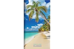 TF PUBLISHING 2025-2026 Beaches 2-Year Small Monthly Pocket Planner - 2-Page Large Calendar Grid and Lined Notes Section in Back - Monthly Day Planner for Purse - 3.5" x 6.5"