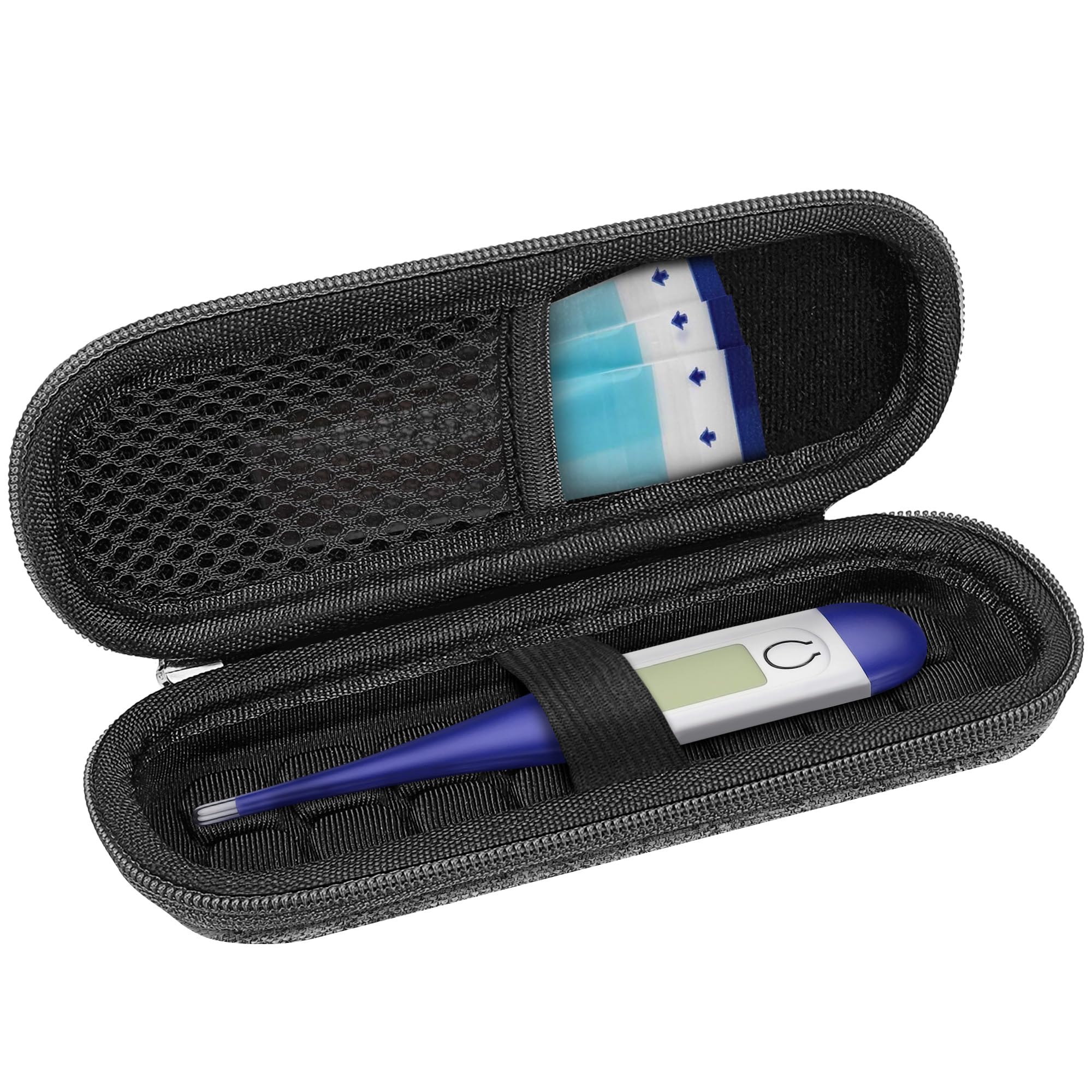 TOCCOOL Oral Thermometer Case & Digital Oral Temperature Bag, Sturdy Storage Box Compatible with Boncare/Rongfeng/iProvèn(EVA, Earthquake Protection, Only Case)