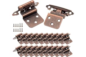 DONANIM Oil Rubbed Bronze 3/8 Inset Cabinet Hinges, 50 Pack (25 Pairs) Self Closing for Kitchen & Bathroom Furniture, Decorative Cabinet Hardware