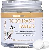 Ecofam Toothpaste Tablets – Vanilla Mint | Chewable Toothpaste Tablets for Fresh Breath | Fluoride Free | Nano Hydroxyapatite