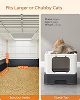 Feandrea Hidden Cat Litter Box with Hood and Slide-Out Tray 50x40.5x34.5 cm view 7