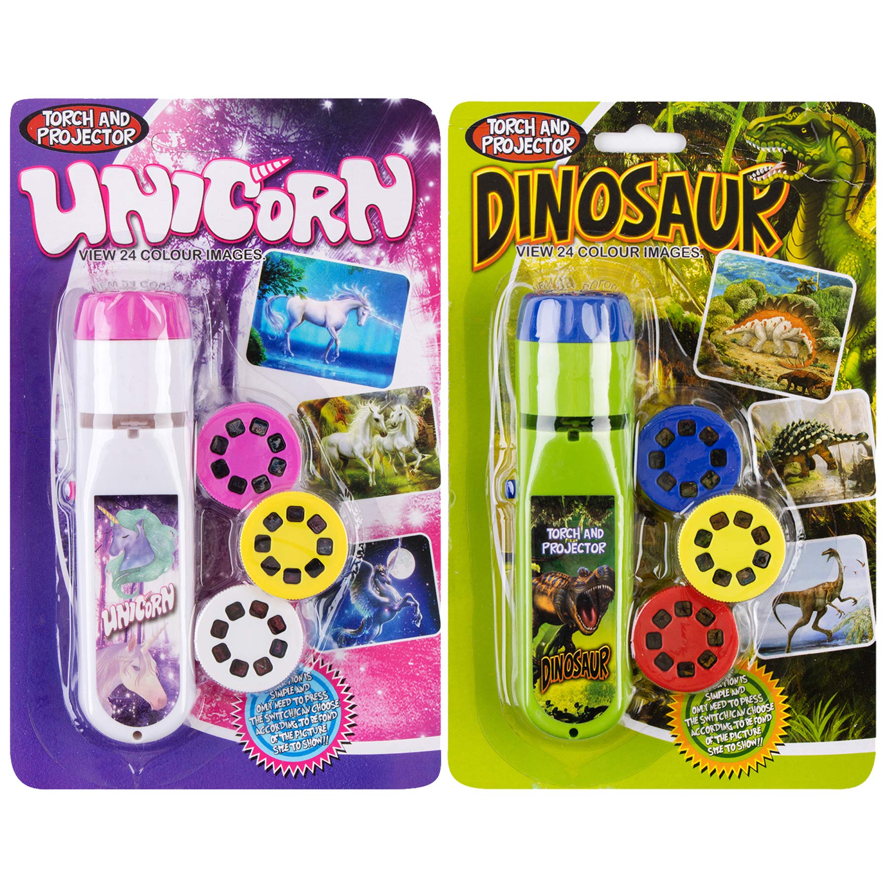 Georgie Porgy Children Projector Toys Educational Science Set Wall Ceiling Tent Torch Flashlight for Kids Gifts for Boys Girls (Dinosaur + Unicorn) — image 1