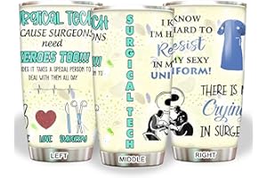 MEDROC Surgical Tech Tumbler Stainless Steel 20oz, Surgeons Need Heroes Surgical Tech Gift For Birthday Christmas, Surgical Tech Week Gifts For Women Men Coworker OR Staff, Scrub Tech Tumbler Wrap