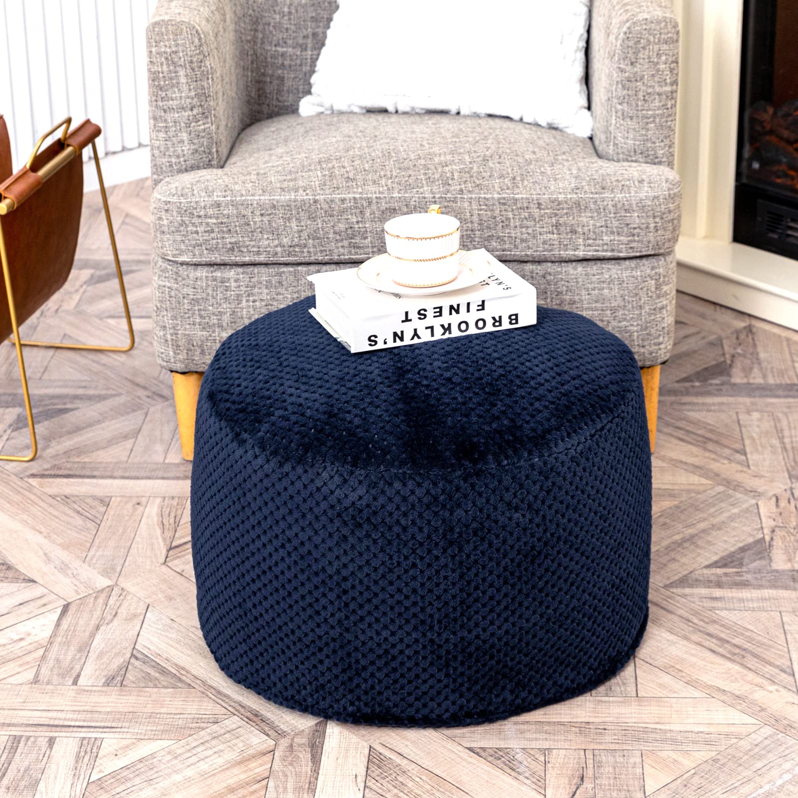 Pouf In Peluche Asuprui Da Riempire, 50x30 Cm, Colorato, Contenitore Portaoggetti E Poggiapiedi Per Soggiorno