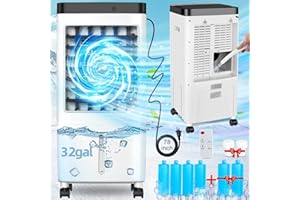 VERMINGET Portable Air Conditioners Windowless,2024 Upgraded Room Air Conditioners,3 IN 1 Swamp Cooler,Ac Unit with 3.2 Gal Water Tank,Timer,3 Speeds,90° Oscillation,Air Cooler for Room Kitchen Bedroom Garage