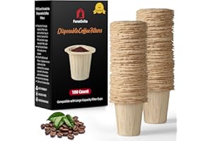 Fanativita Disposable Coffee Filters for My K-Cup, K-Carafe, Cuisinart SS-RFC and Other Large Reusable Filter Cups (Unbleache