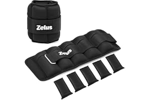 ZELUS 1 Pair Adjustable Ankle Weights, 2 4 6 8 10 lb Modularized Leg Weight Straps for Women Men, Weighted Ankle Weight Set with Removable Sandbags, 1-5 lb per Ankle Strap for Gym Yoga Jogging Walking