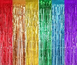 TONIFUL 2Pack Rainbow Door Streamers,Rainbow Party