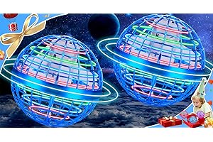 VANTEXI Flying Orb Ball 2 Pack,Cosmic Globe Boomerang Ball with LED Lights,Hover Fly Orb Ball Flying Spinner Mini Drone,Flying Ball Drone Toy,Christmas Birthday Gifts for Boys Girls(Blue*2)