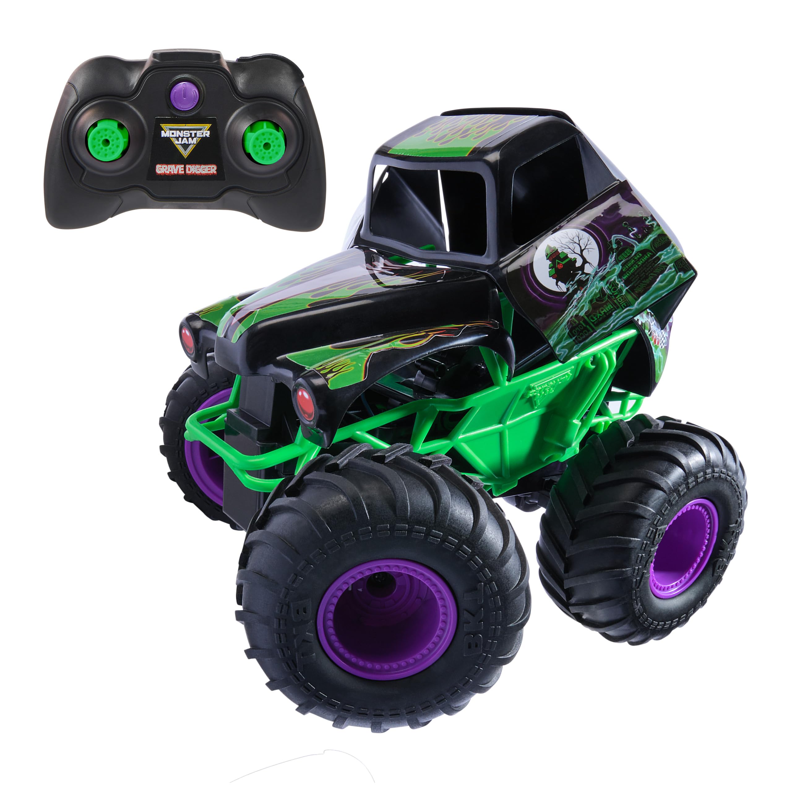 Monster Jam, Official Smash & Bash Grave Digger Remote Control Indoor & Outdoor Vehicle, 1:15 Scale Repairable Monster Truck, Kids Toys for Boy and Girls Ages 4 and up