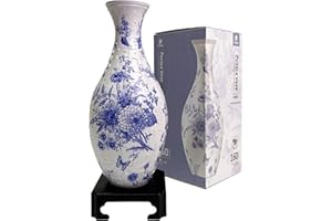 Pintoo 3D Puzzle Vase Unique Flower Vase Made by 160 Curved Plastic Puzzle Pieces House Warming Gift for Flower Arrangements and Home Decoration - [S1033] (Classic, Blooming Season)