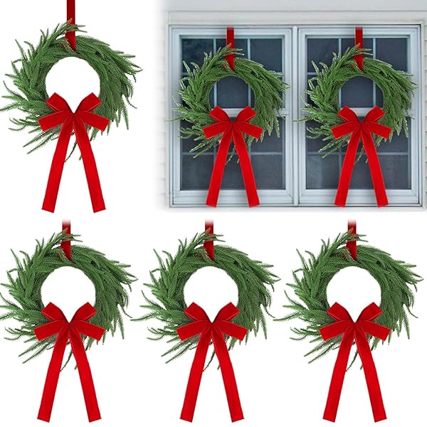 JANINKA 6 PCS CHRISTMAS WREATH FOR WINDOWS 11.8...