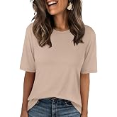ANRABESS Women&rsquo;s Half Sleeve T-Shirts Wrinkle Free Tops | Soft Stretchy Mid-Weight Office Basic Tees, Business Casual Work, Travel Vacation Outfits, Summer Fall All-Season Clothing