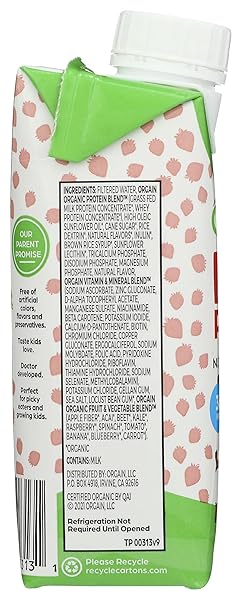 ORGAIN ORGANIC HEALTHY KIDS STRAWBERRY NUTRITIONAL SHAKE, 8.25 FLUID OUNCE – 12 PER CASE.